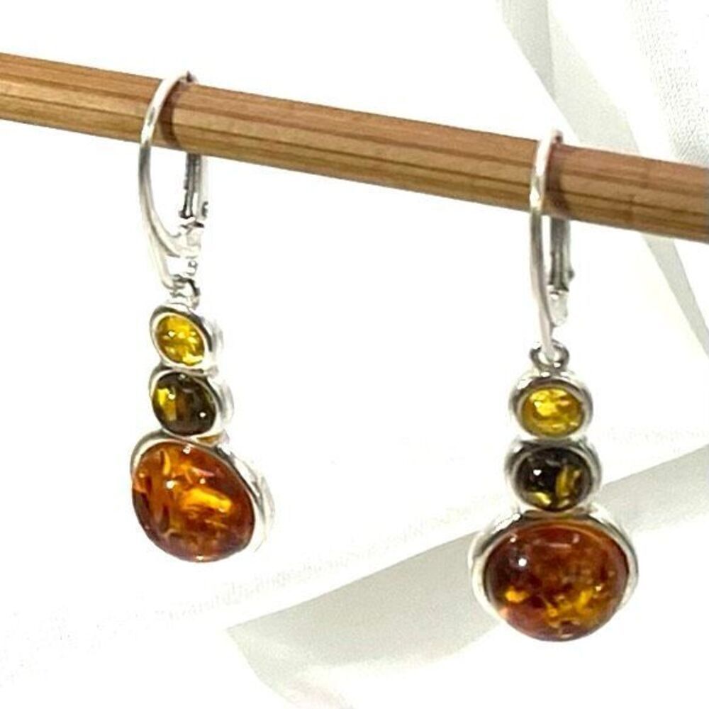 AMT Citrine, Amber & Topaz Sterling Silver  Dangles
